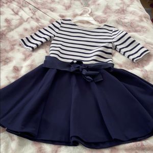 Polo navy blue and white girls dress